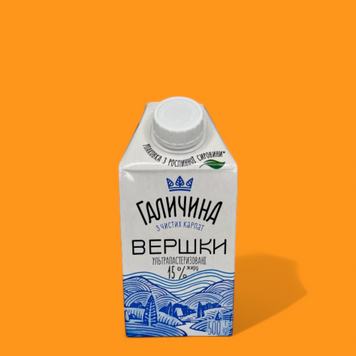 Вершки Галичина, 15%, 500 г, TGA НФ-00000625 фото